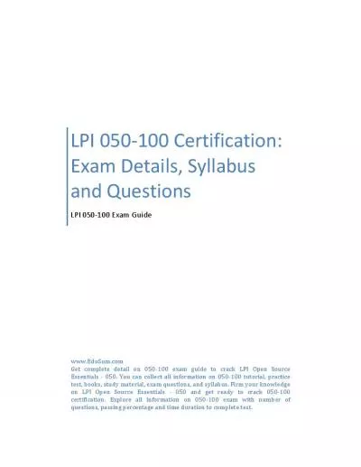 LPI 050-100 Certification Guide PDF