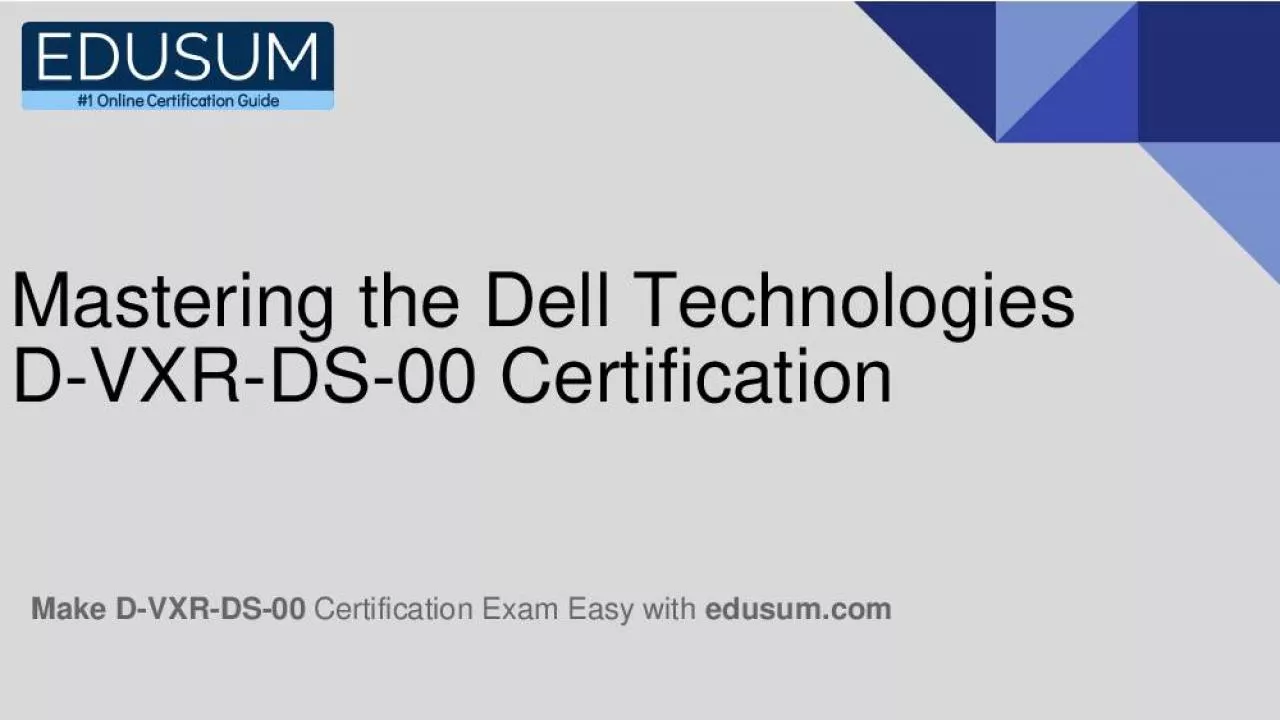 PDF-Dell Technologies D-VXR-DS-00 Exam