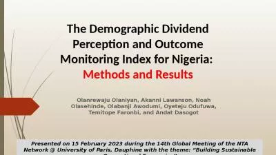 The Demographic Dividend Perception and Outcome Monitoring Index for Nigeria:  Methods