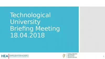 Technological University Briefing Meeting 18.04.2018