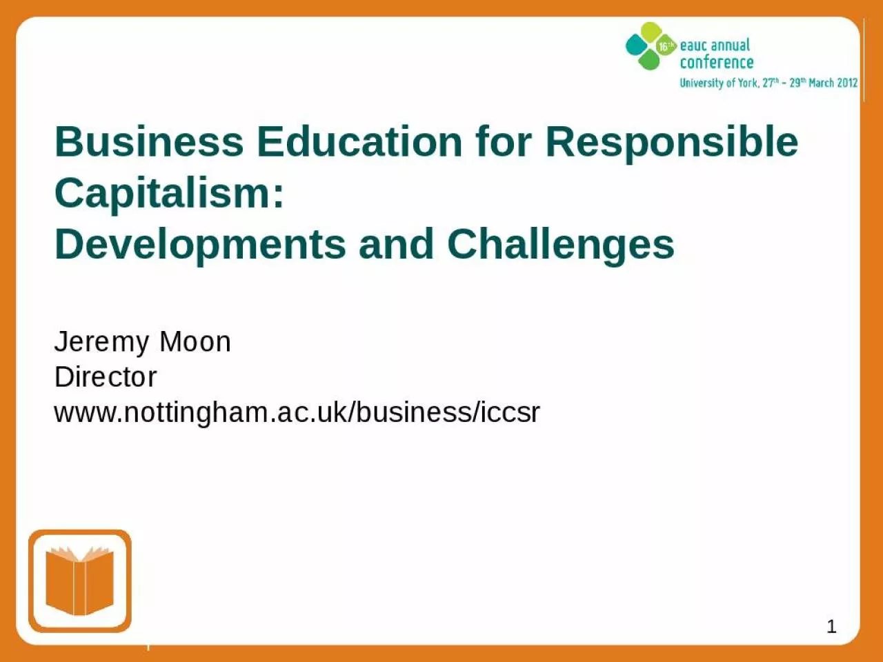 PPT-Business Education for Responsible Capitalism: Developments and Challenges