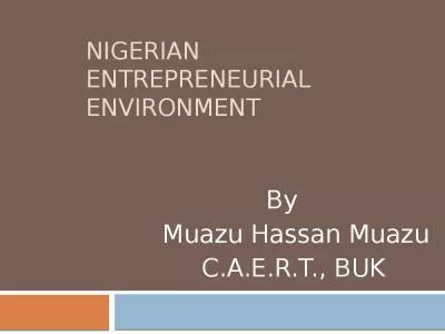 Nigerian Entrepreneurial Environment