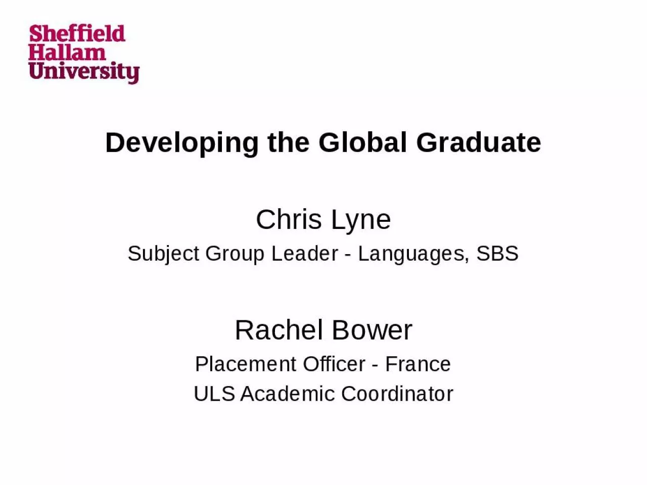 PPT-Developing the Global Graduate