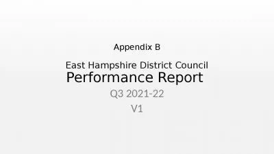 Appendix B East Hampshire District Council Performance Report