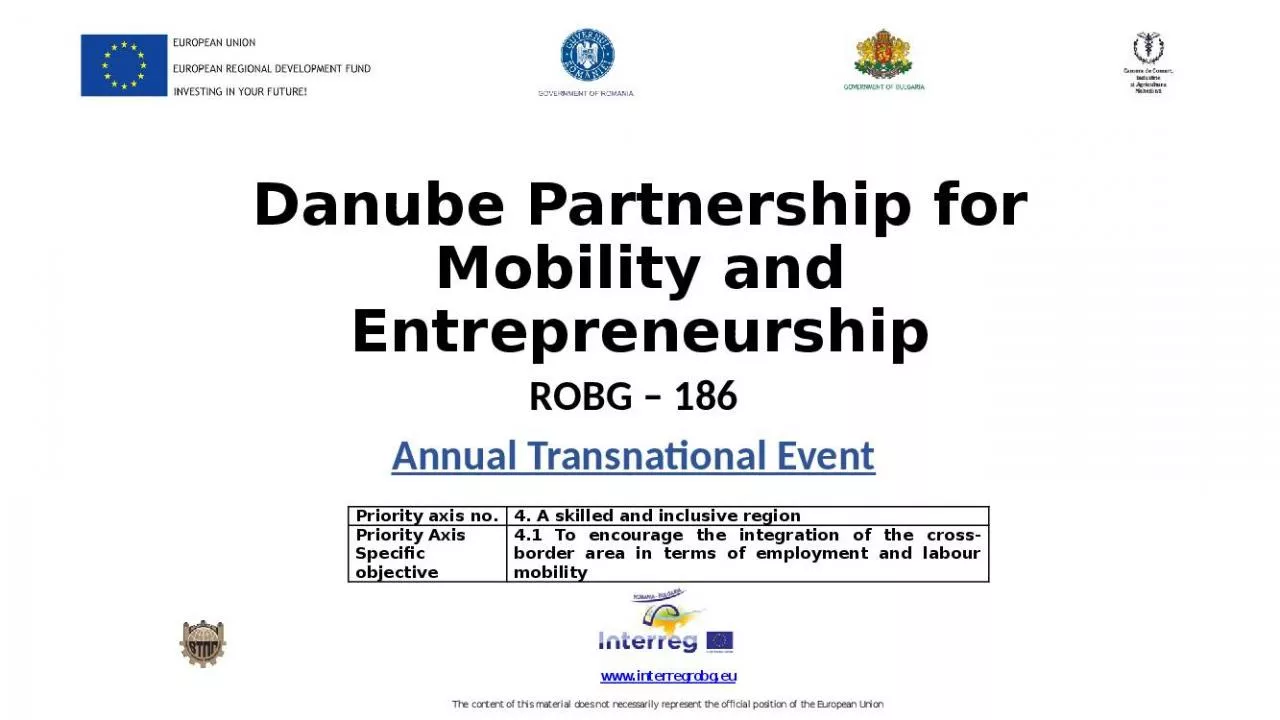 PPT-Danube Partnership for Mobility and Entrepreneurship