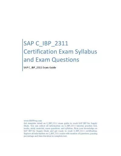 SAP C_IBP_2311 Certification Guide PDF