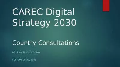 CAREC Digital Strategy 2030 Country Consultations