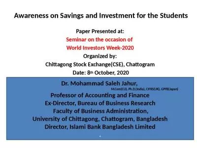 Awareness on Savings and Investment for the Students