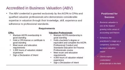 Accredited in Business Valuation (ABV)