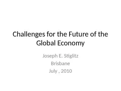 Challenges for the Future of the Global Economy