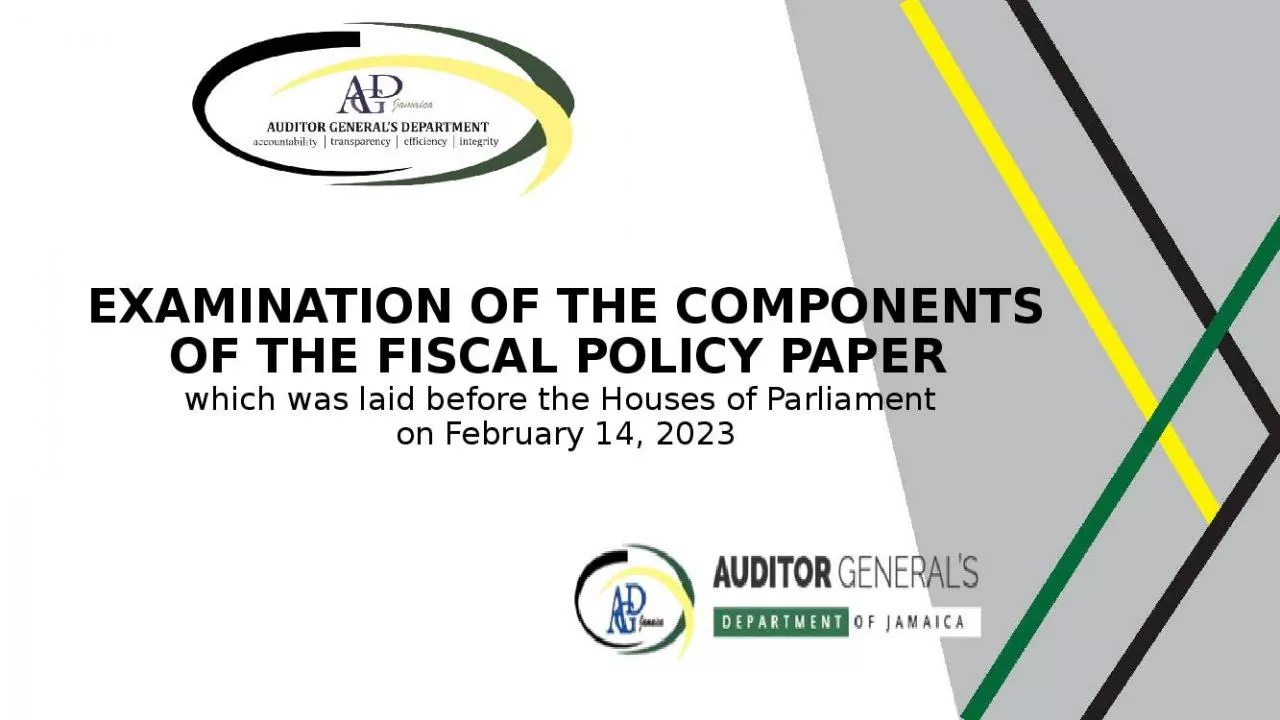 PPT-Examination of the Components of the Fiscal Policy Paper which was laid before the Houses