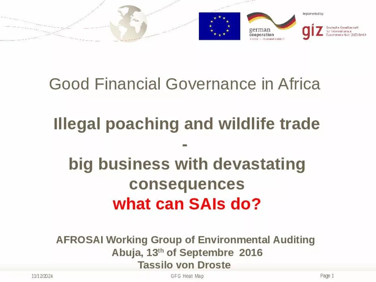 PPT-Good Financial Governance in Africa Illegal poaching and wildlife trade - big business