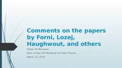 Comments on the papers by Forni, Lozej, Haughwout, and others