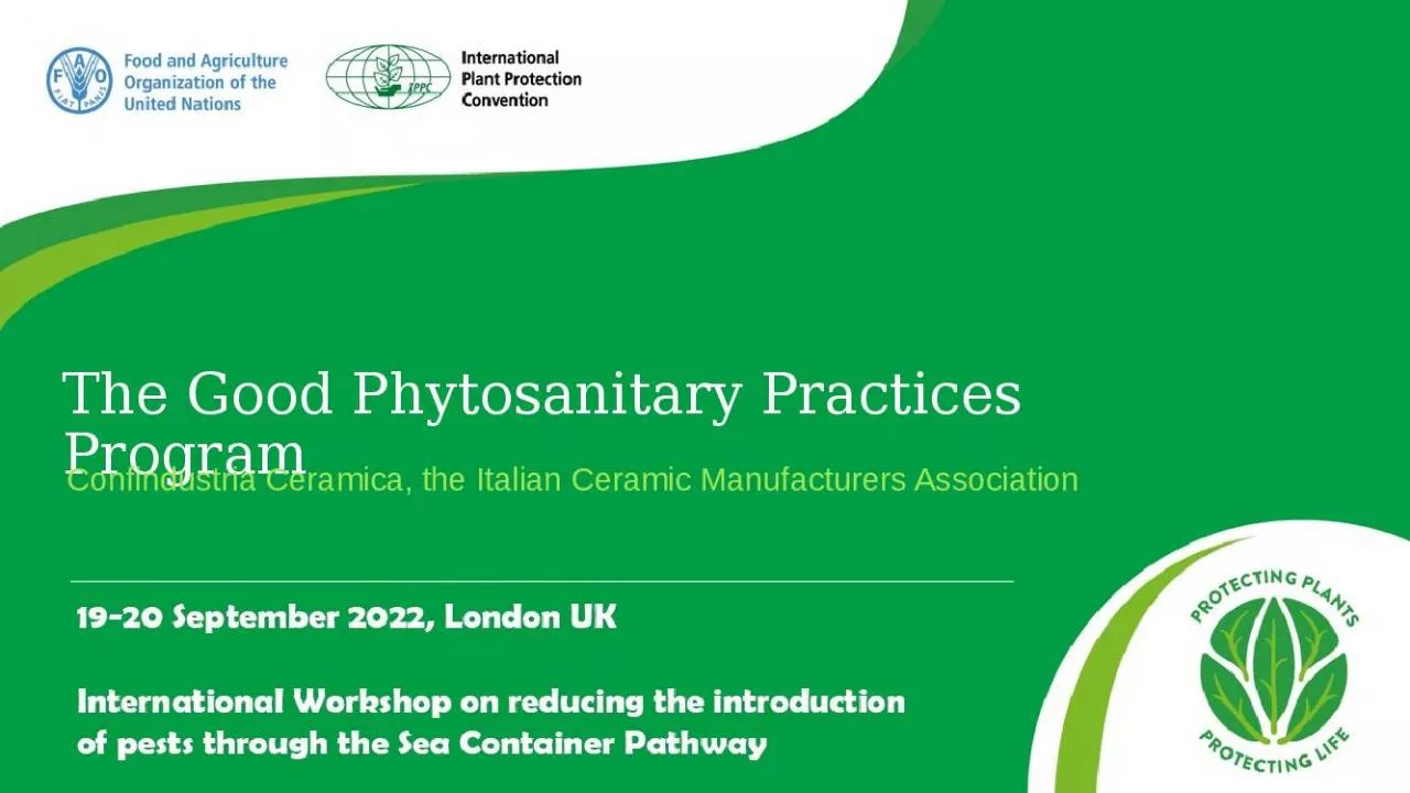 PPT-The Good Phytosanitary Practices Program