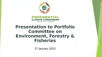 Presentation to Portfolio Committee on Environment, Forestry & Fisheries