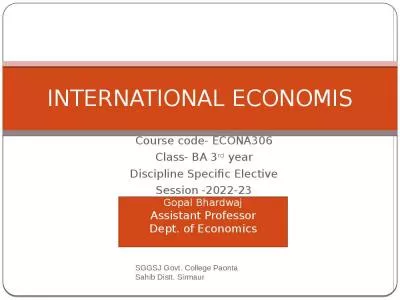 INTERNATIONAL ECONOMIS