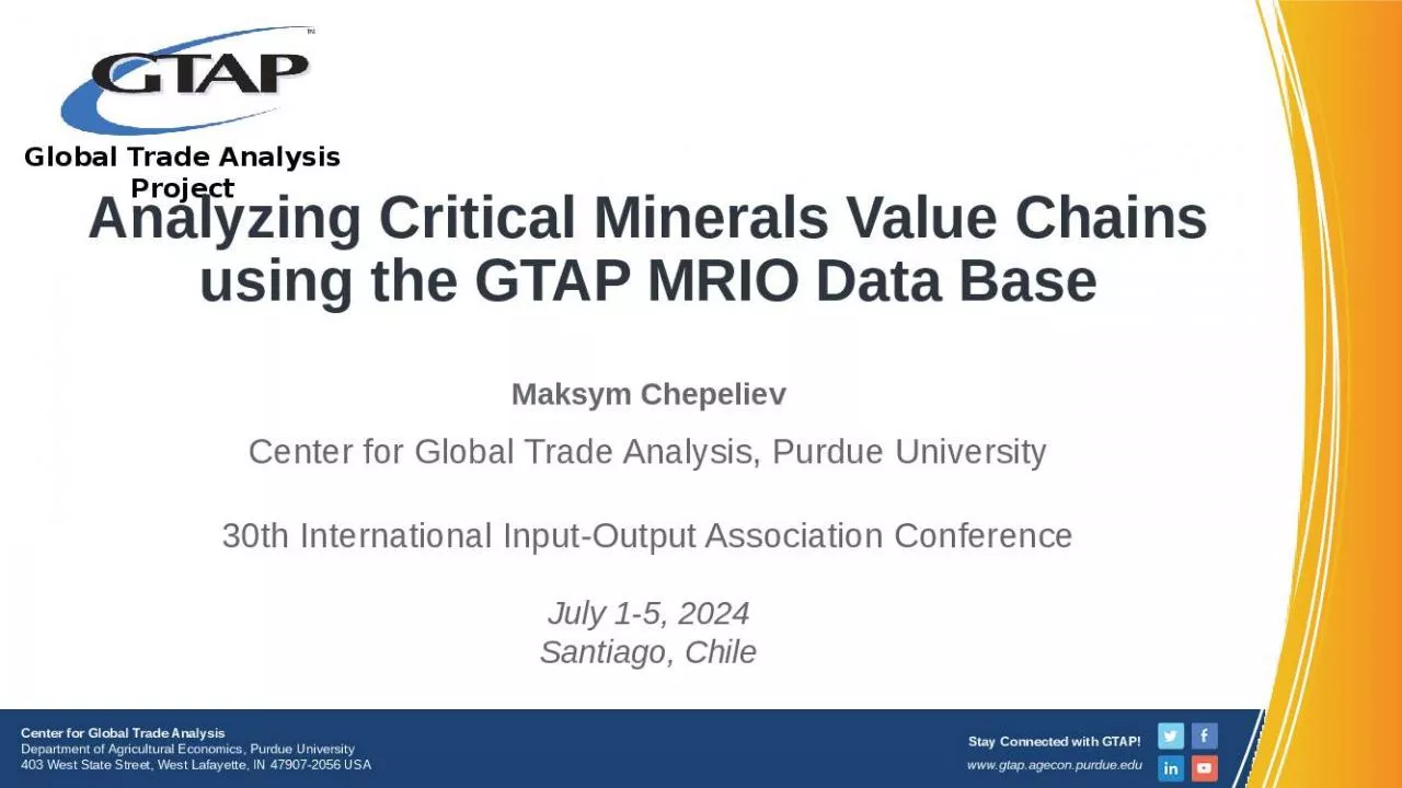 PPT-Analyzing Critical Minerals Value Chains using the GTAP MRIO Data Base