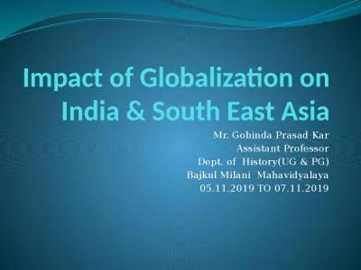 Impact of Globalization on India & South East Asia