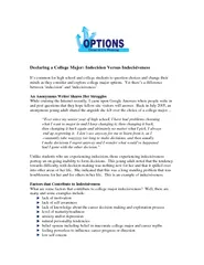 Declaring a College Major: Indecision Versus Indecisiveness  It’