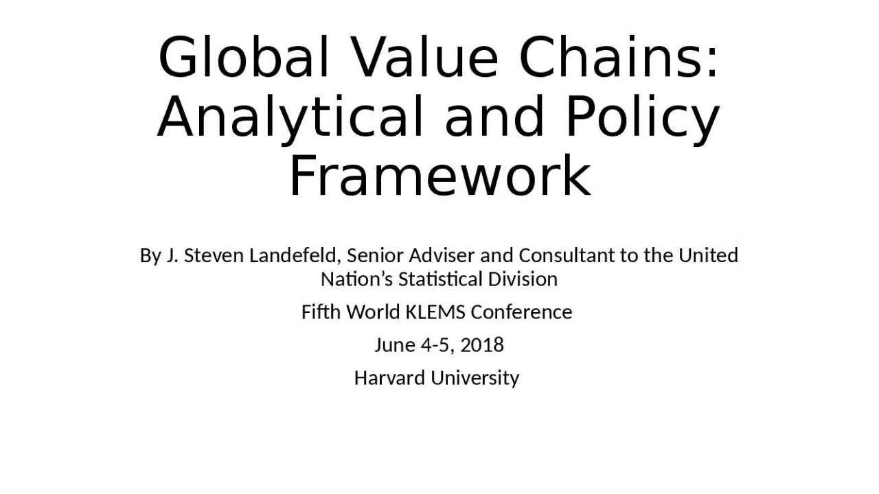 PPT-Global Value Chains: Analytical and Policy Framework