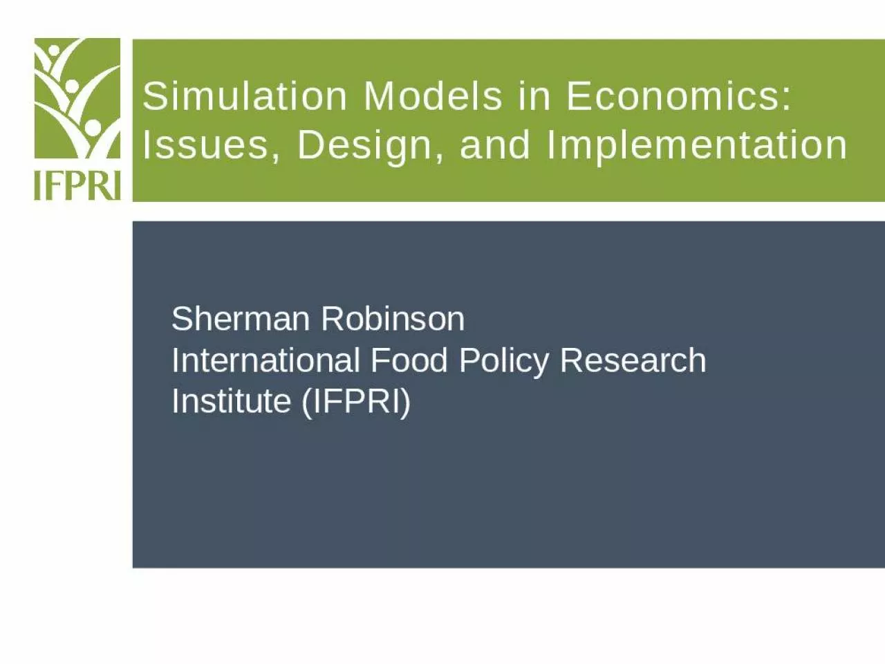 PPT-Simulation Models in Economics: Issues, Design, and Implementation