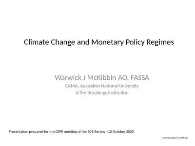 Climate Change and Monetary Policy Regimes