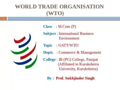 WORLD TRADE ORGANISATION    (WTO)