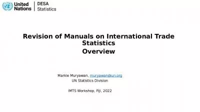 Manuals on international trade statistics