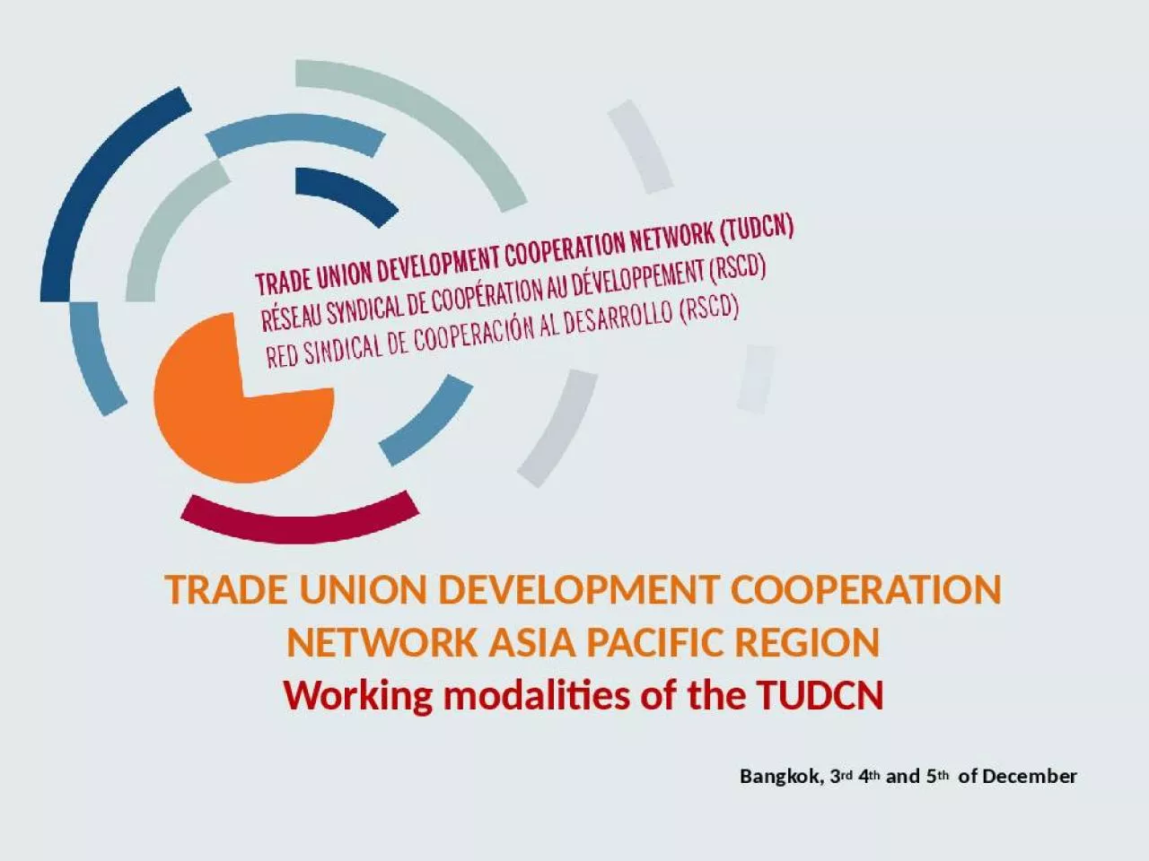 PPT-TRADE UNION DEVELOPMENT COOPERATION NETWORK ASIA PACIFIC REGION Working modalities of