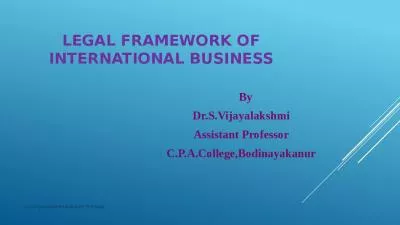 Legal Framework of International Business