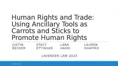 Human Rights and Trade:  Using Ancillary Tools as Carrots and Sticks to Promote Human Rights