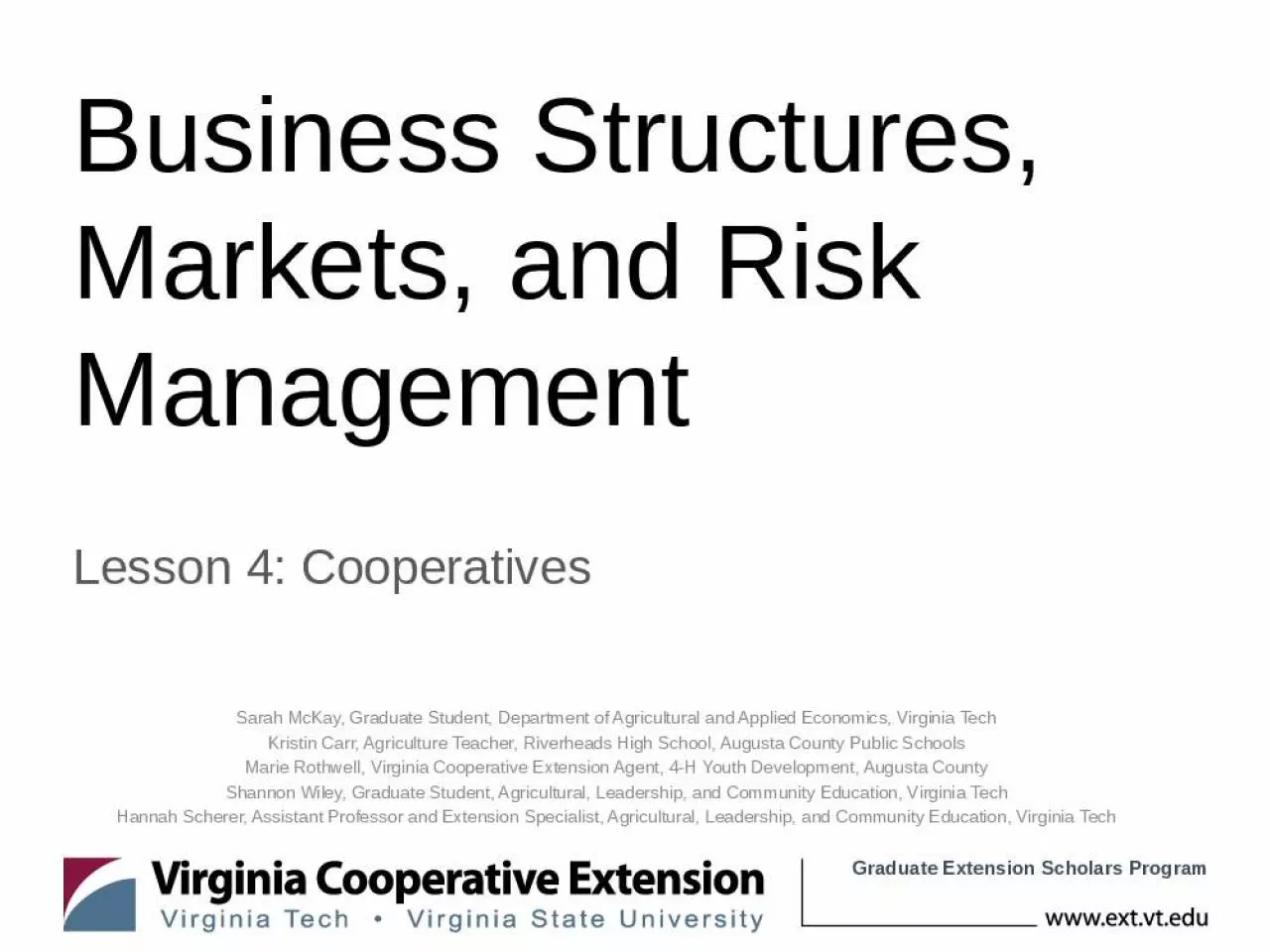 PPT-Business Structures, Markets, and Risk Management