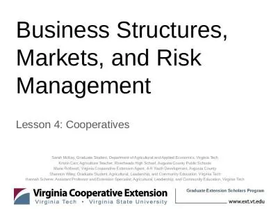 Business Structures, Markets, and Risk Management