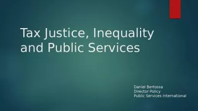 Tax Justice, Inequality and Public Services