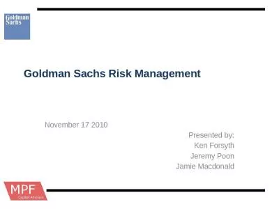 Goldman Sachs Risk Management