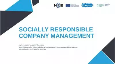 SOCIALLY RESPONSIBLE COMPANY MANAGEMENT