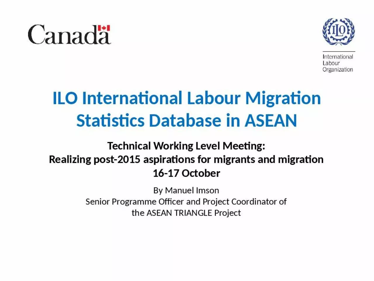 PPT-ILO International Labour Migration Statistics Database in ASEAN