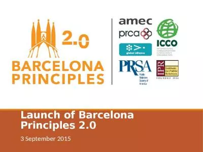 Launch of Barcelona Principles 2.0