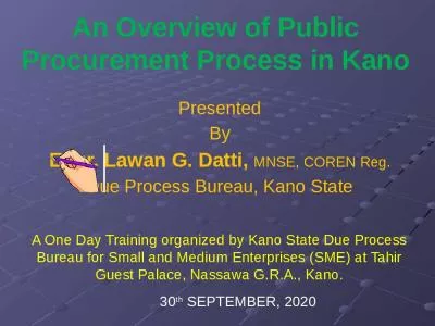 An Overview of Public Procurement Process in Kano