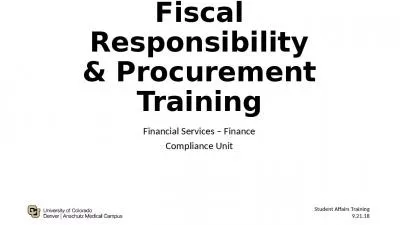 Fiscal Responsibility & Procurement Training