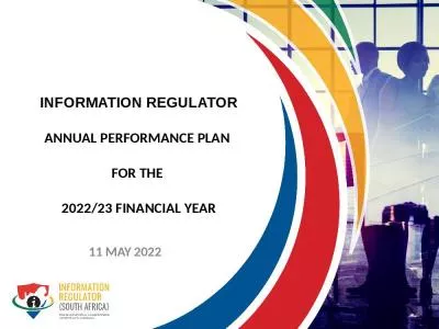 INFORMATION REGULATOR ANNUAL PERFORMANCE PLAN  FOR THE  2022/23 FINANCIAL YEAR