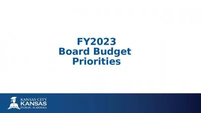 FY2023  Board Budget  Priorities