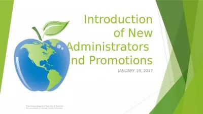 Introduction of New  Administrators  and Promotions