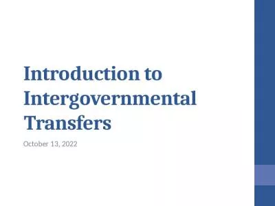 Introduction to Intergovernmental Transfers