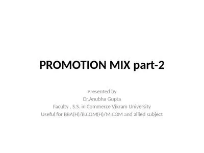 PROMOTION MIX part-2