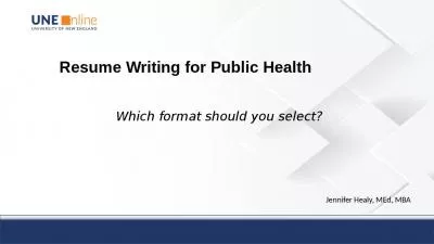 Resume Writing for Public Health