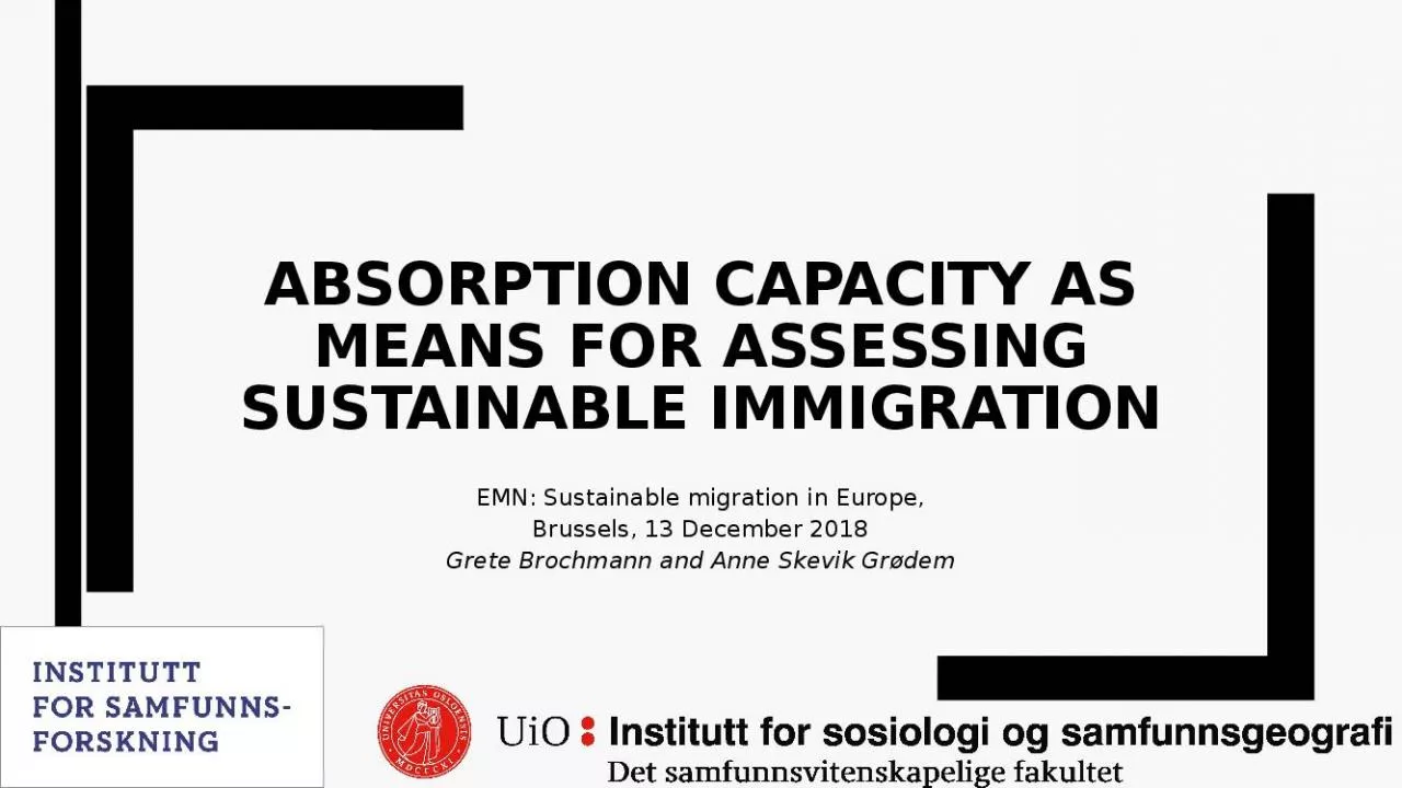 PPT-Absorption Capacity as means for assessing Sustainable Immigration