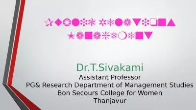 Public Relations Management Dr.T.Sivakami Assistant Professor PG& Research Department