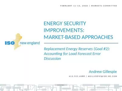 The focus of this presentation:  Replacement Energy Reserves (RER) Goal #2