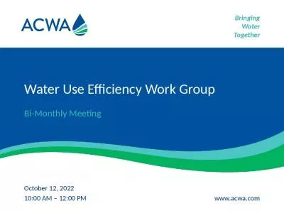 Water Use Efficiency Work Group